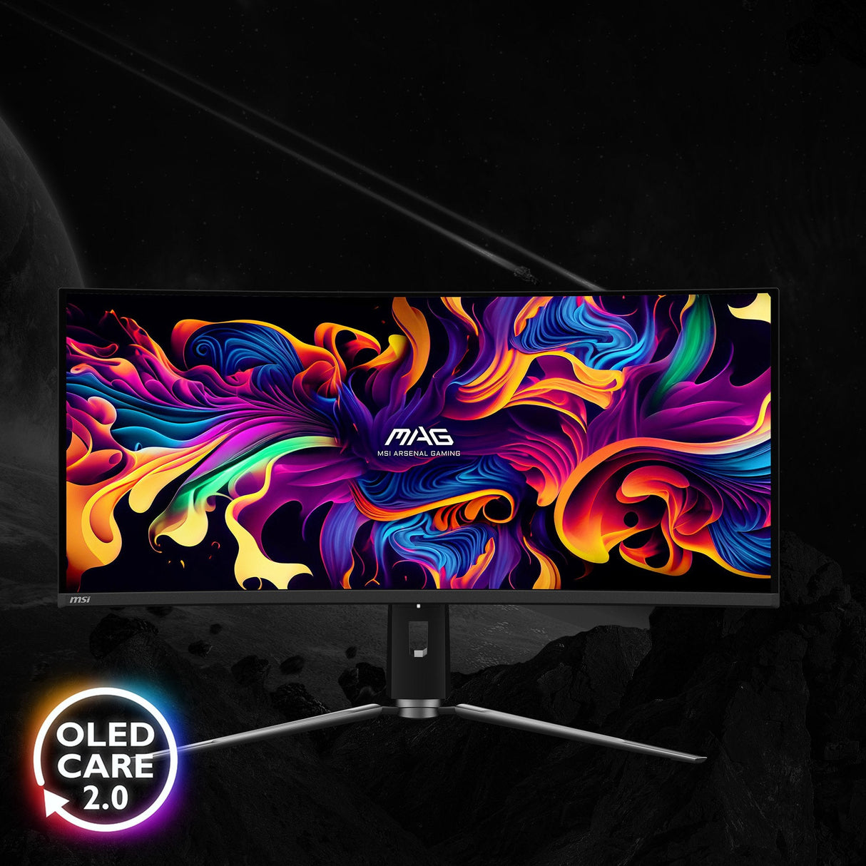 Monitor  Msi Mag 341cqpde Qd-Oled, Gaming  34,2  " Negro, Uwqhd, Qd-Oled, Curvo, Adaptive-Sync, Hdr, Panel De 175 Hz)