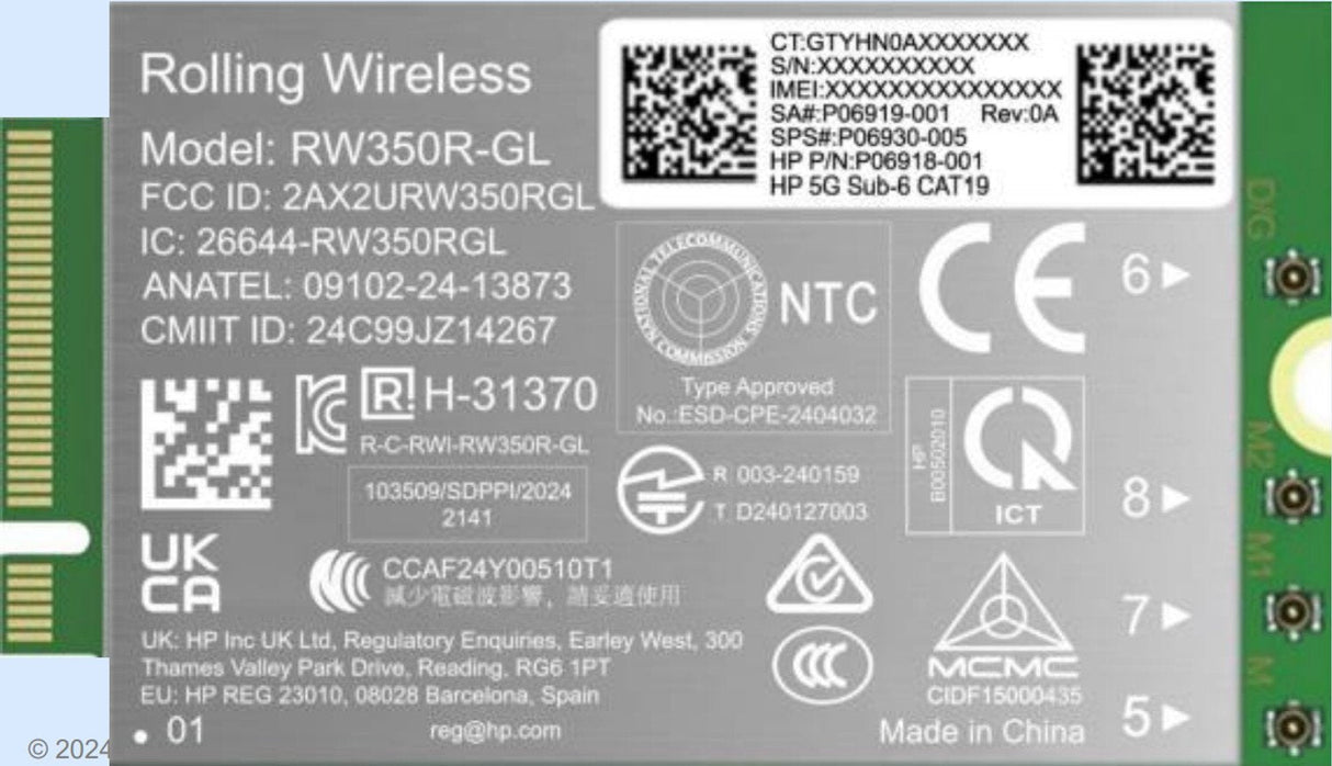 5g Sub-6 Wwan Internal