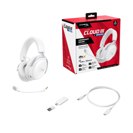 EAN 0198701814566 - HyperX Cloud III S Wireless White Gaming Headset Inalámbrico Diadema Juego Bluetooth Blanco imagen 10