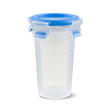 Emsa Clip & Close Recipiente Para Conservar Alimentos 0,35 Litros, Vaso Transparente/Azul, Redondo, Ø 9,2cm 508551