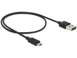 Delock Cable Easy-Usb 2.0 Typ-A Stecker > Easy-Usb 2.0 Typ Micro-B Stecker Schwarz 50 Cm