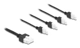 Delock Cable Mini-Fit 4,2 Mm 10 Pin Stecker Zu 4 X Dc 5,5 X 2,5 Mm Buchse Und 4 X Mini-Fit 4,2 Mm 2 Pin Stecker Schwarz