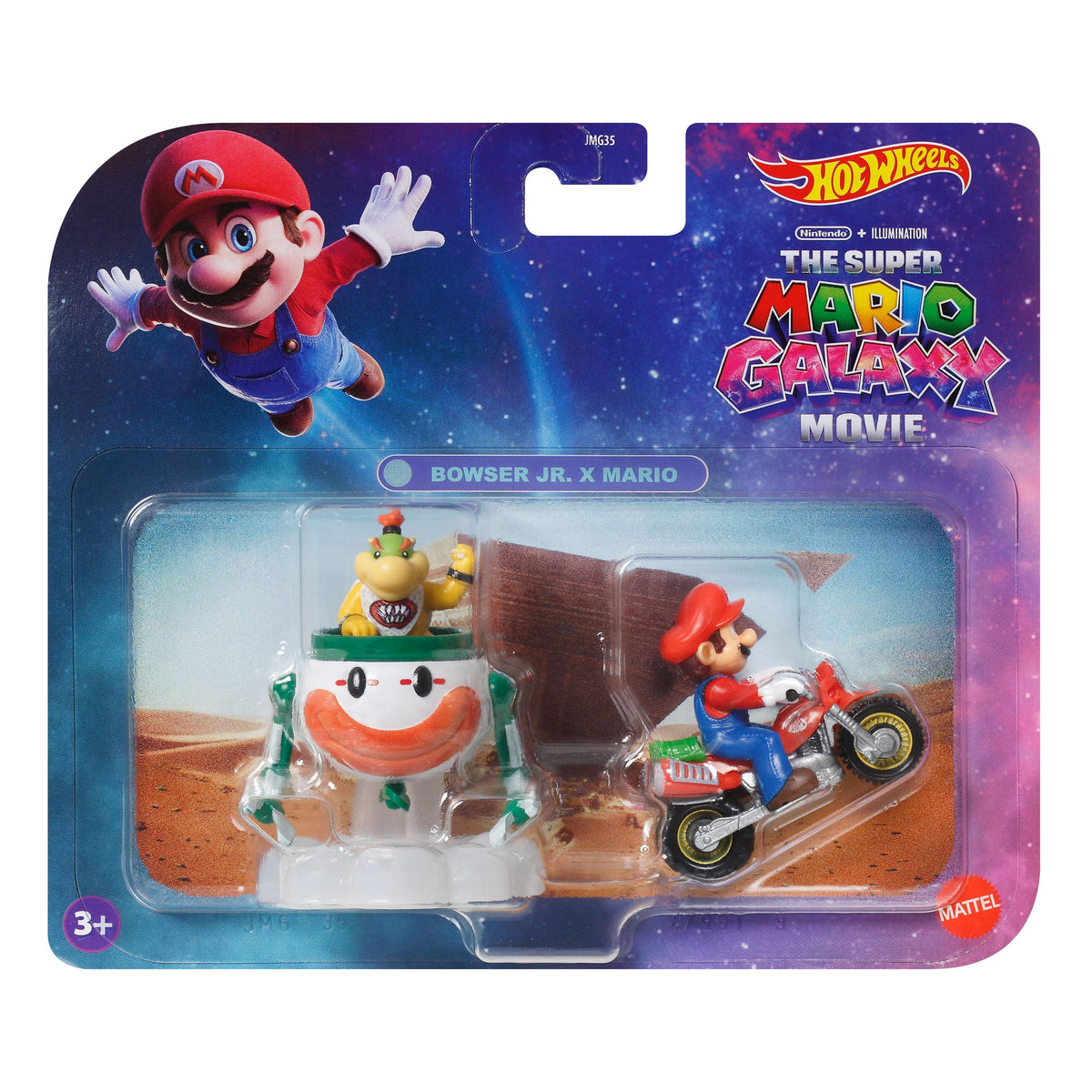 Figuras Blister Bowser Jr. & Mario Super Mario Galaxy Hot Wheels