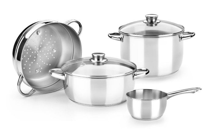 Pack Batería De Cocina Monix Optima2 Ma50001 Cazo Ø16cm Ollas Ø20 24cm Cacerolas Ø20 24cm Acero Inoxidable Apta Para Inducción