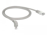 Cable De Parche De Delock Rj-45 Cat.6a S/Ftp Grey, 1 Metro, 1x Recto, 1x Conector En Ángulo Debajo De Abajo 85874