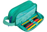 Oxford B-Smart Estuche Portatodo - 3 Compartimentos - Asa Lateral - Fabricado En Material Reciclado - Color Turquesa