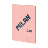 Milan Libreta Encolada Formato A4 Pautado 7mm - 48 Hojas De 95 Gr/M2 - Microperforado - Tapa Blanda - Color Rosa