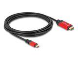 Delock 80097 Cable Usb Type-C A Hdmi (Modo Dp Alt) 8k 60 Hz Con Función Hdr 3 M Rojo