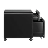 Mobile File Cabinet, 2-Drawer, W Lock, Negro
