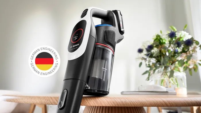 Aspiradora Bosch Bcs931wba De Pie Y Escoba Eléctrica Aspiradora Escoba Batería Secar Hepa Sin Bolsa 0,4 L Blanco 3 Ah