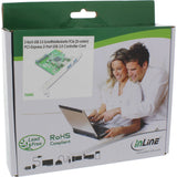 Tarjeta Usb 3.0 De 2 Puertos Inline Con Puerto De Alimentación Auxiliar Sata Pcie