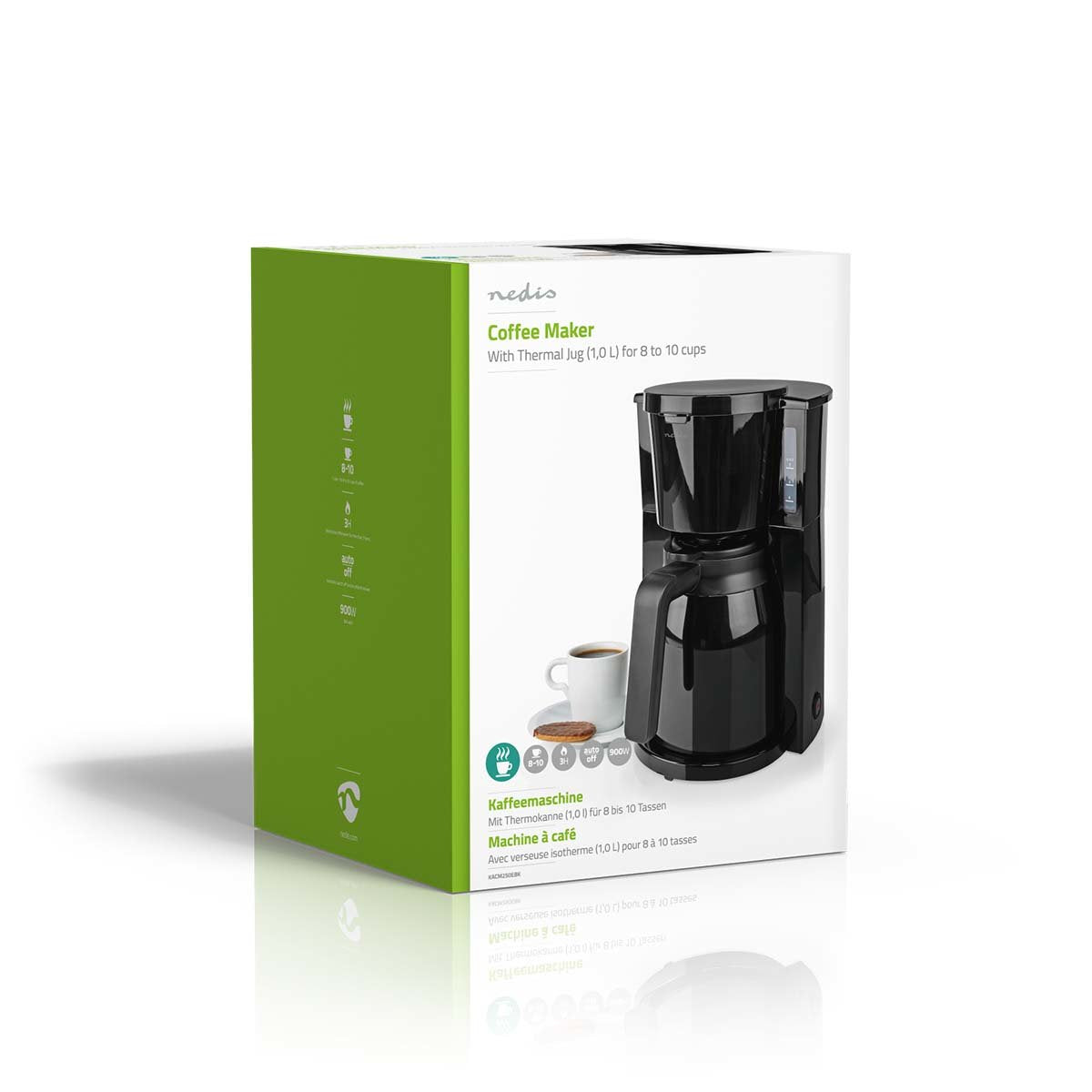Nedis Cafetera  Cafe Filtrado  1.0 L  8 Copas  Negro