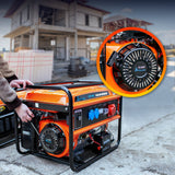 Extralink Ex.30356 Motor-Generador 5000 W 25 L Gasolina Negro, Naranja