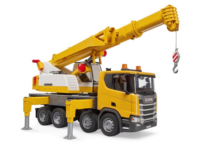 Bruder Scania Super 560r Liebherr Camión Grúa Con Módulo De Luz Y Sonido, 3571