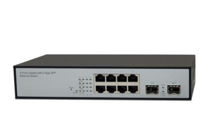 Switch  8p Digitus 10/100/1000+2xsfp Met Lico*