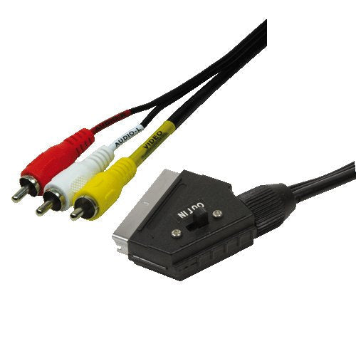 Audio Video Cable, Scart M To 3x Rca M, Negro, 2 M