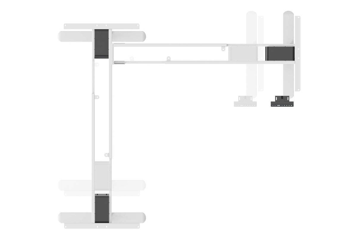 Digitus Bastidor De Mesa De Altura Regulable Eléctricamente, En Forma De L 90°, Motor Triple, 2 Niveles, Blanco