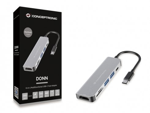 EAN 4015867222812 - Conceptronic DONN02G base para portátil y replicador de puertos USB 3.2 Gen 1 (3.1 Gen 1) Type-C Aluminio imagen 2