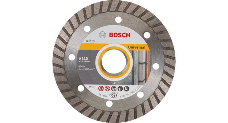 Disco De Corte Diamantado Bosch Standard Para Universal Turbo, Ø 230 Mm (10 Piezas, Diámetro 22,23 Mm)