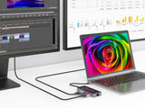 Adaptador Usb-C 7in1 Conceptronic Hdmix2  Usb-C Pd 100w Usb-A  Rj45 Gigabit Donn14g