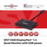 Club3d Multi Stream Transport Hub Displayport 1.2 Quad Monitor Usb Powered