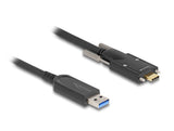 Delock 83200 Cable Óptico Activo Usb 10 Gbps-A Macho Usb Type-C Macho Con Tornillos En Los Laterales 5 M