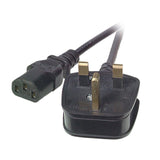 Kab Efb Netzleitung Uk Bs1363a-C13 180°,Schwarz,5m,3x1.00mm