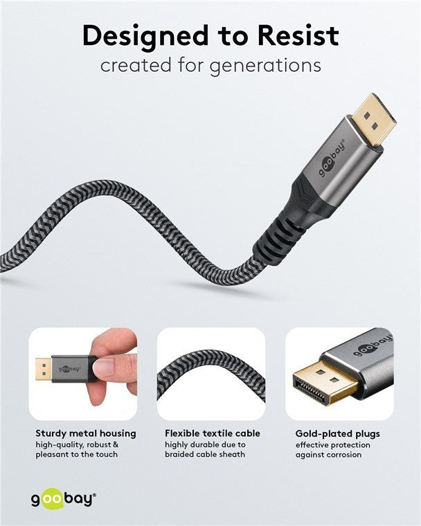Goobay Displayport Cable 2.0 2.1, 80 Gbit S