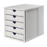 Han Schubladenbox Symembox, Din A4, 5 Schubladen, Lichtgris