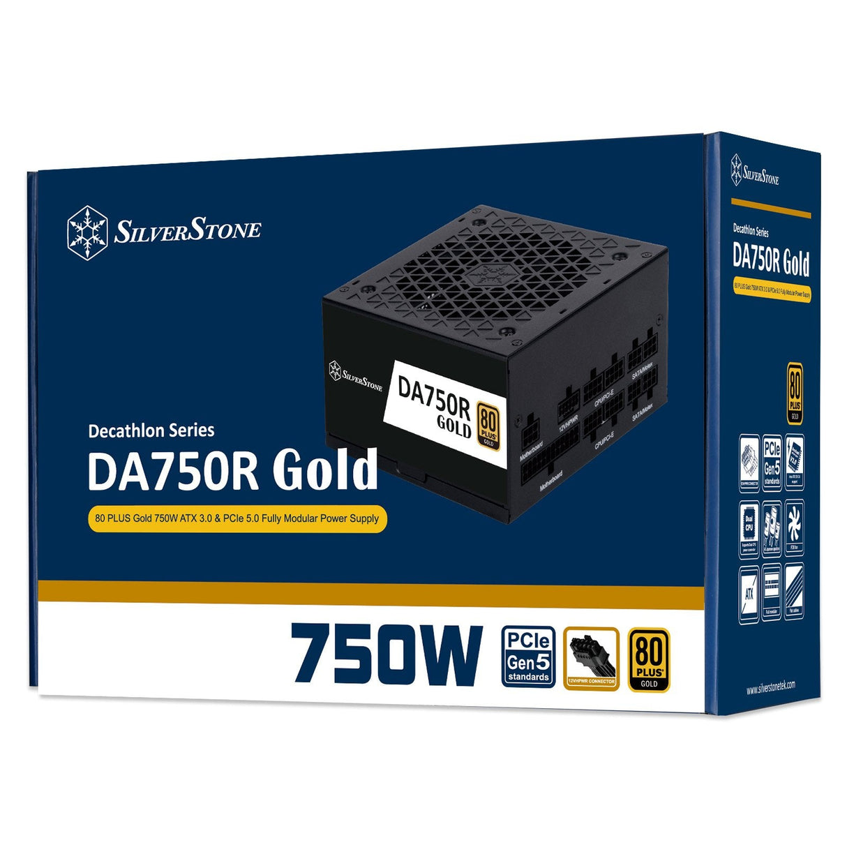 Fuente Alimentacíon Silverstone 750w 80 Plus Gold, Modular, Atx 3.0  Sst-Da750r-Gma