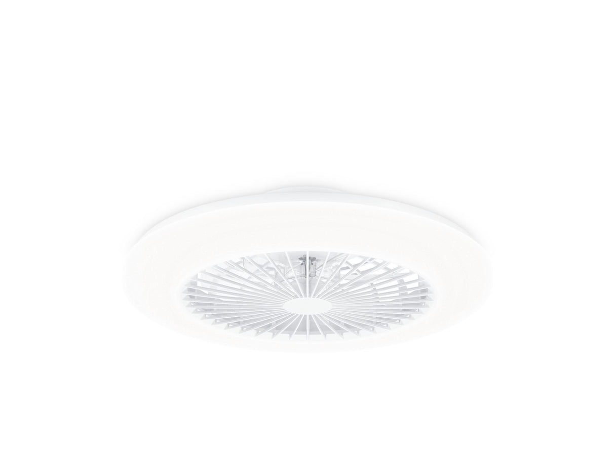 Ventilador De Techo, Led 3cct, Dc 20 W + 42 W, Modelo Amigo, Blanco Con Difusor Efecto Estrellado, Ø48,5 Cm