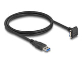 Delock 81030 Usb 5 Gbps Cable Usb Tipo-A Macho Recto A Usb Micro-B Macho Acodado 90° Hacia Abajo Con Distancia De Atornillado 18 Mm 1 M Negro