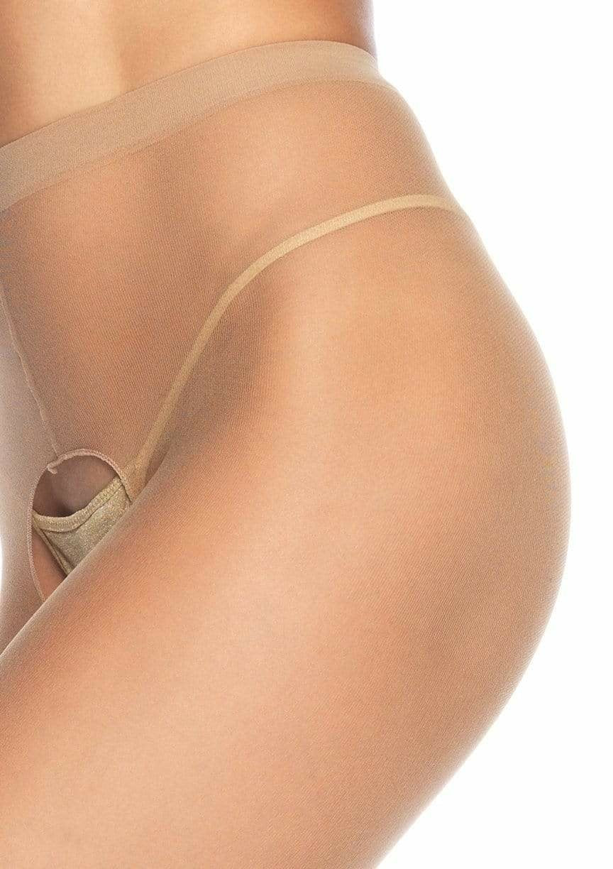 Leg Avenue - Outlet - Panties De Nylon Con Abertura En La Entrepierna Beige