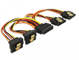Delock Cable Sata 15 Pin Strom Stecker Mit Einrastfunktion > Sata 15 Pin Strom Buchse 2 X Gerade   2 X Unten 15 Cm