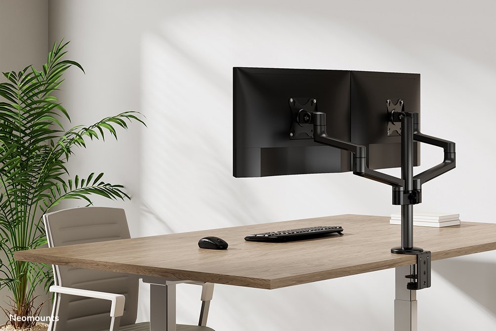 Neomounts By Newstar Soporte De Escritorio 17"-27" 2 Monitores 3gelenk Negro Max.8kg