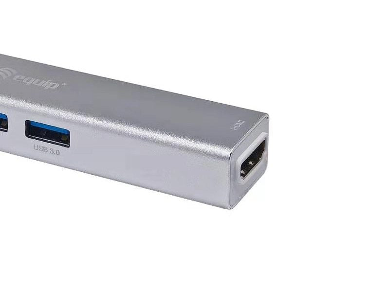 Adaptador Usb-C 5en1 Equip Hdmi  3 Puertos Usb 3.0  Lector De Tarjetas