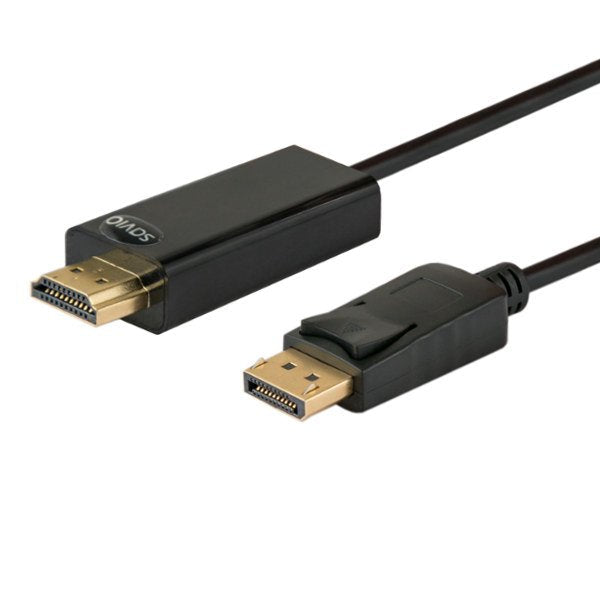 EAN 5901986040491 - Savio CL-56 adaptador de cable de vídeo 1,5 m DisplayPort HDMI tipo A (Estándar) Negro imagen 1