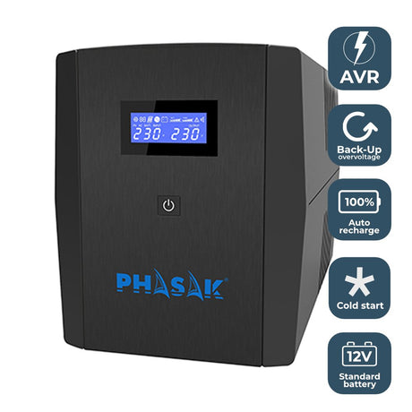 EAN 5605922008636 - Phasak Sirius sistema de alimentación ininterrumpida (UPS) Línea interactiva 1,56 kVA 900 W 4 salidas AC imagen 4