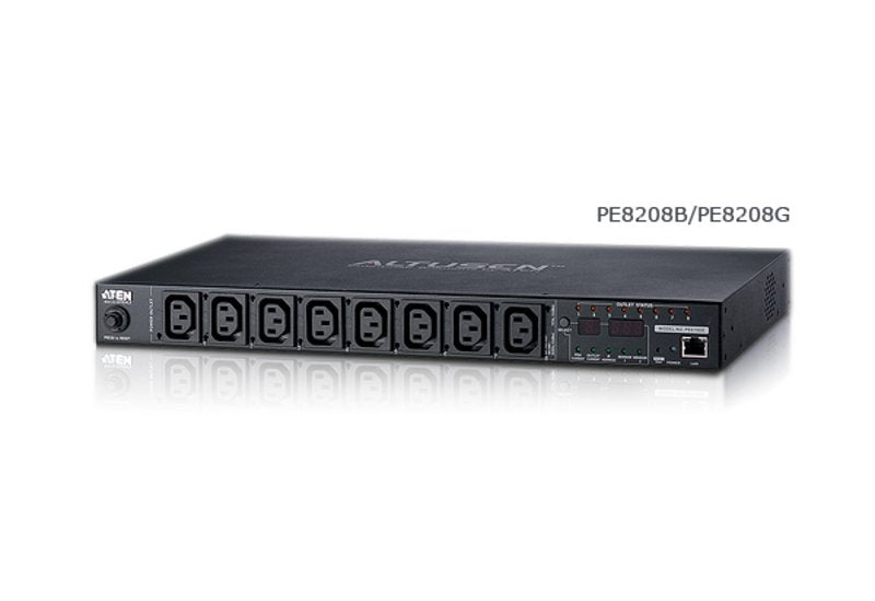 Aten Pdu (Power Distribution Unit) 8-Port Intelligent 1u Eco Unidad De Distribución De Alimentación Inteligente Eco Pdu De 8 Puertos De Tamaño 1u, Con Medición Por Toma Eléctrica De Salida (7 X C13, 1 X C19)