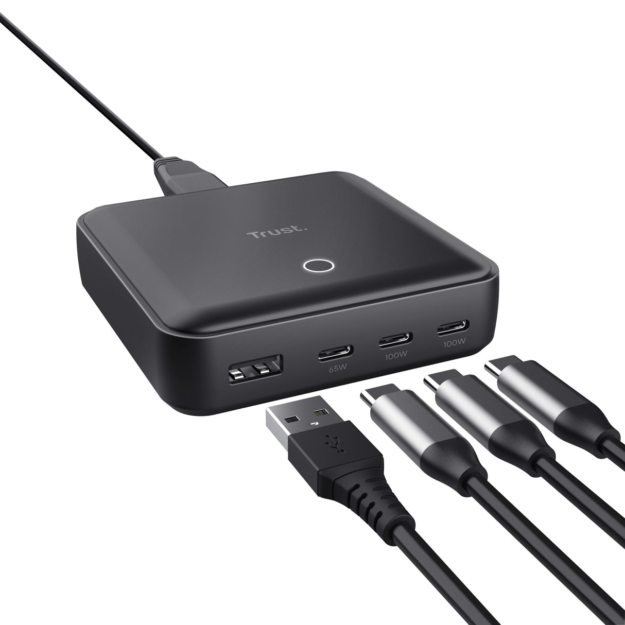 Cargador De Sobremesa Trust 25242 100w 3xusb-C 1xusb-A Pd 3.0