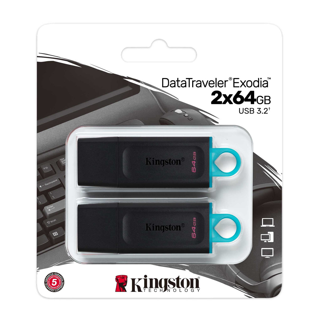EAN 0740617325560 - Kingston Technology DataTraveler Exodia unidad flash USB 64 GB USB tipo A 3.2 Gen 1 (3.1 Gen 1) Negro, Tu imagen 6