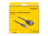 Delock 61548 Adaptador Usb 2.0 Tipo-A A 1 X Serial Rs-232 D-Sub 9 Pin Macho Con Tuercas Con 3 X Led 3 M