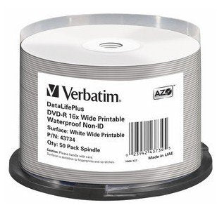Verbatim 43734 Dvd-R 4.7gb/120min/16x Bobina (50 Discos)
