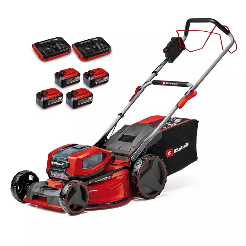 Cortacésped Inalámbrico Einhell Professional Gp-Cm 36/52 S Li Bl, 36 Voltios (2x18 Voltios) Rojo/Negro, 4 Baterías De Iones De Litio De 5,2 Ah, Con Tracción Trasera Vario Speed 3413320
