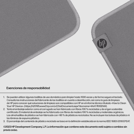 EAN 0197498446776 - HP 105 Sanitizable Mouse Pad Gris imagen 5