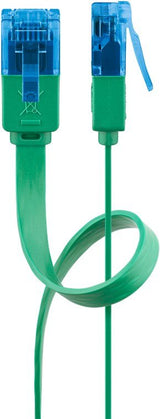 Latiguillo Cat 6a, U-Utp,  1.00 M, Verde, Plano Cu-Pvc