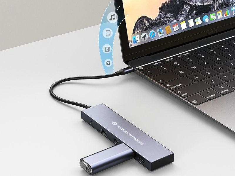Conceptronic Hub Usb-C Con 4x Usb-C Pd De Hasta 100w - Carcasa De Aluminio