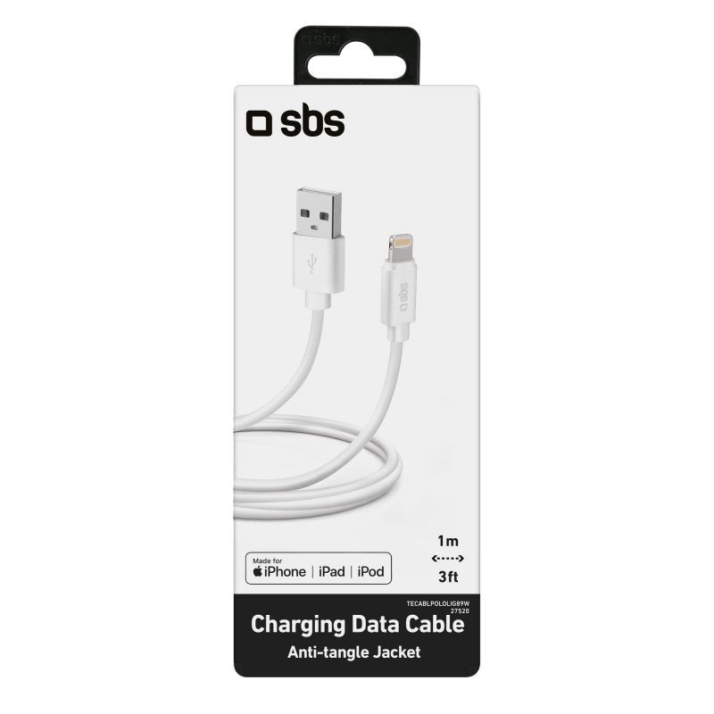Cable Datos/ Carga Sbs Usb 2.0 - Lightning C-89 Blanco Para Iphone