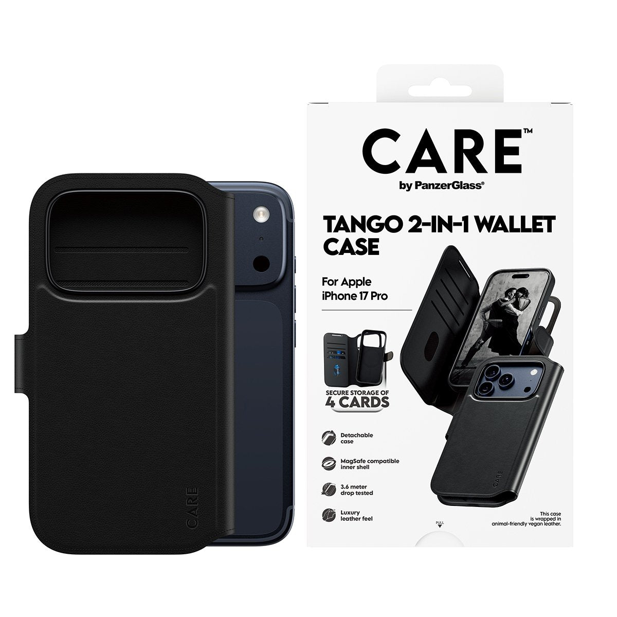 Panzerglass Care Feature Case Tango 2-In-1 Wallet W. Magsafe Iphone 17 Pro