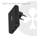 Club3d Cargador 2xusb Tipo C Slim Pd3.1 65w, Gan Retail